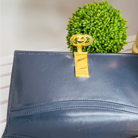 100% authentic Gucci, blue vintage leather - Picture 5 of 9